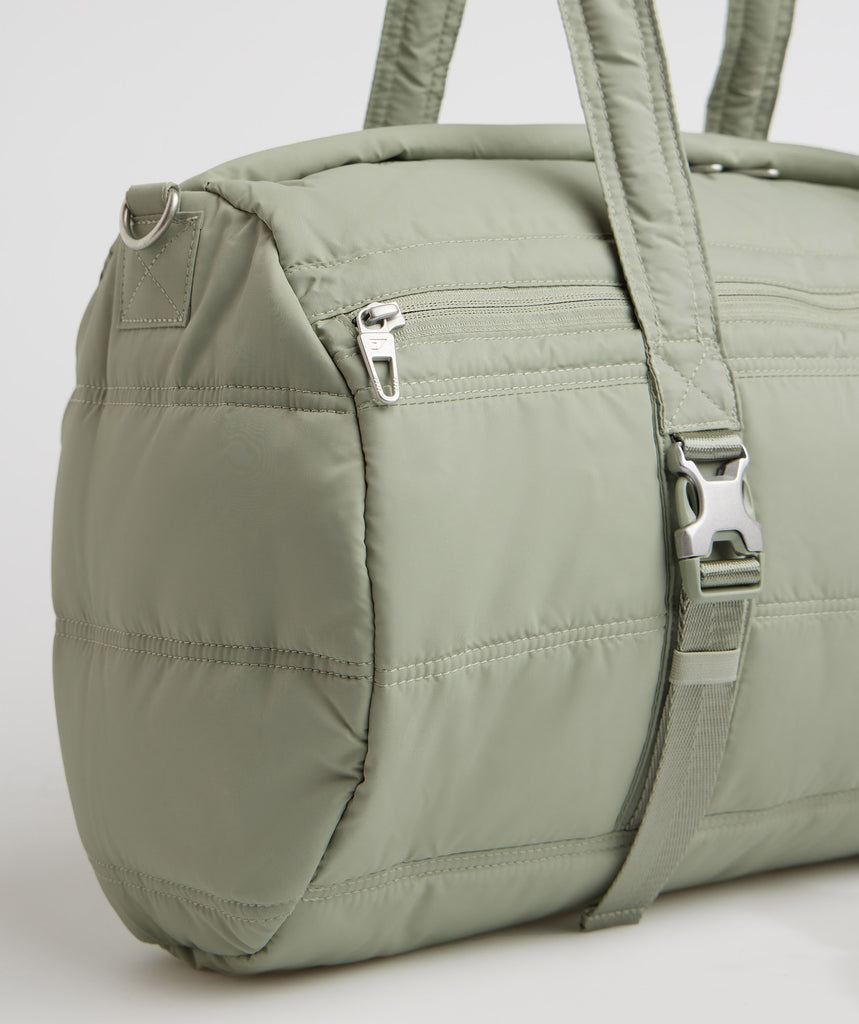 Gymshark Premium Lifestyle Barrel Bag Light Olive Green Gymshark