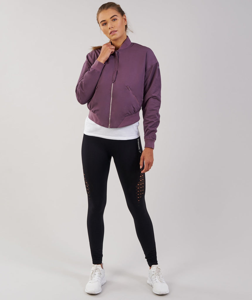 Gymshark Lo Bomber Jacket Purple Wash Gymshark