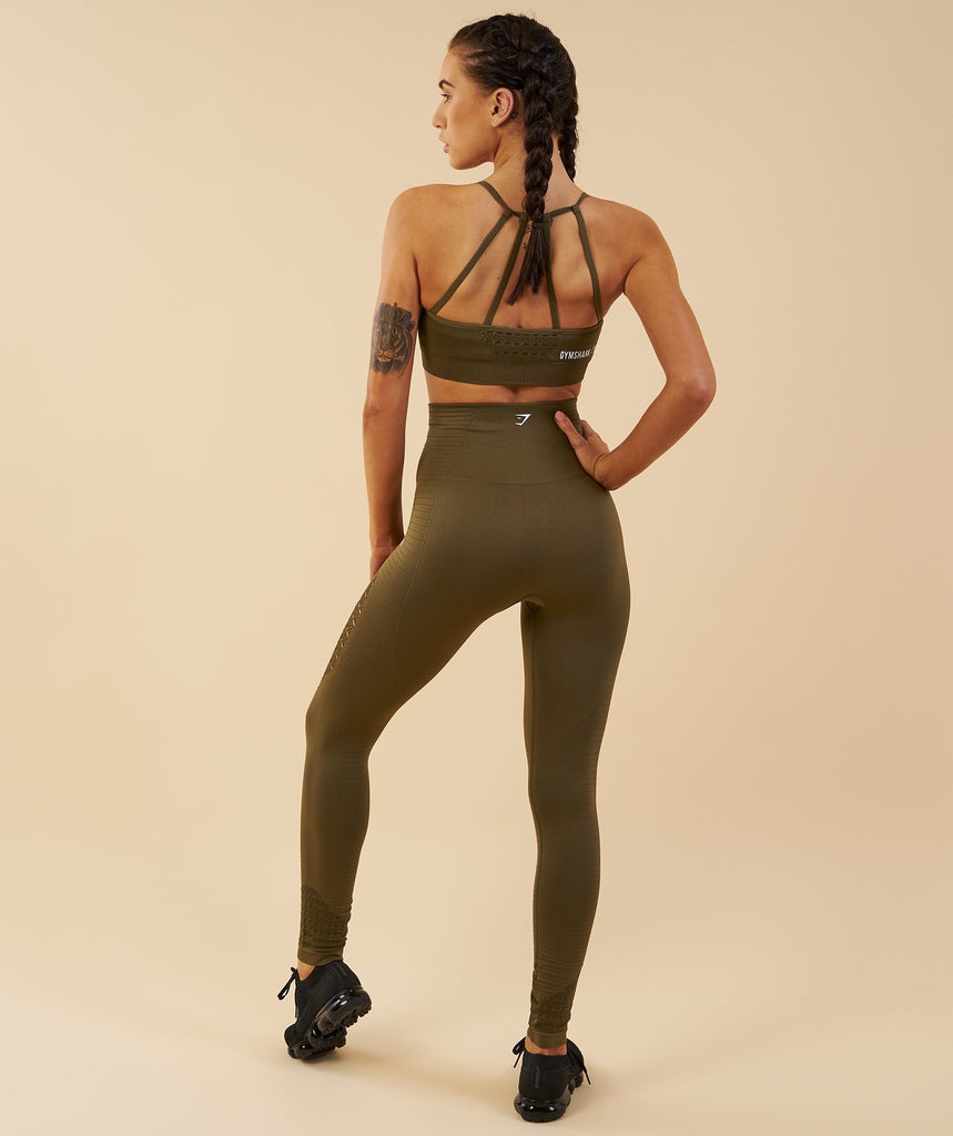 Gymshark Energy Seamless Sports Bra Khaki Gymshark