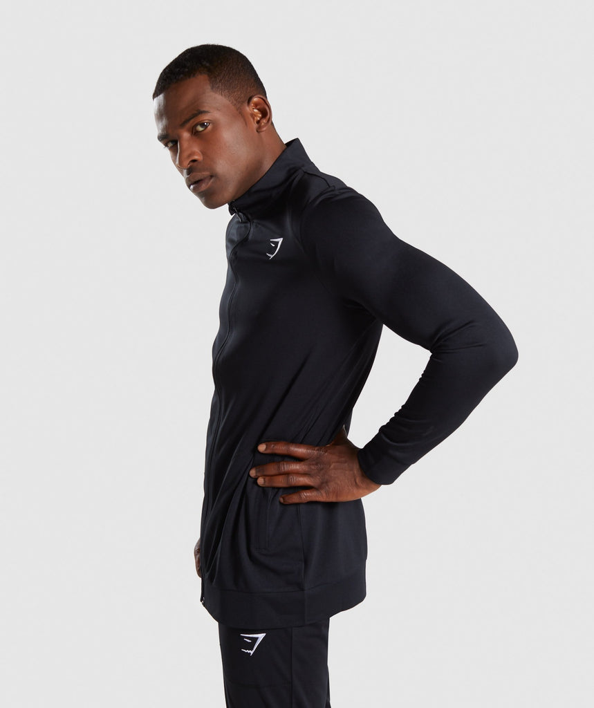 Gymshark Flatlock Track Top Black Gymshark