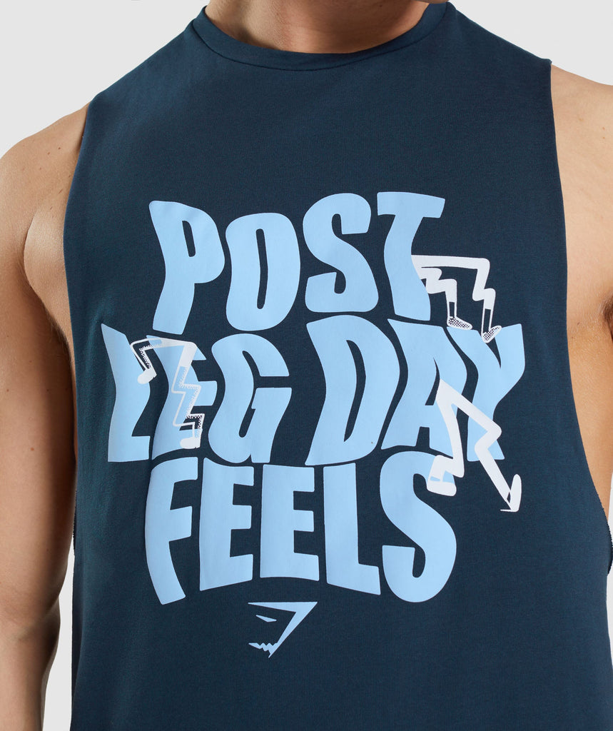 Gymshark Leg Day Drop Arm Tank Navy Gymshark