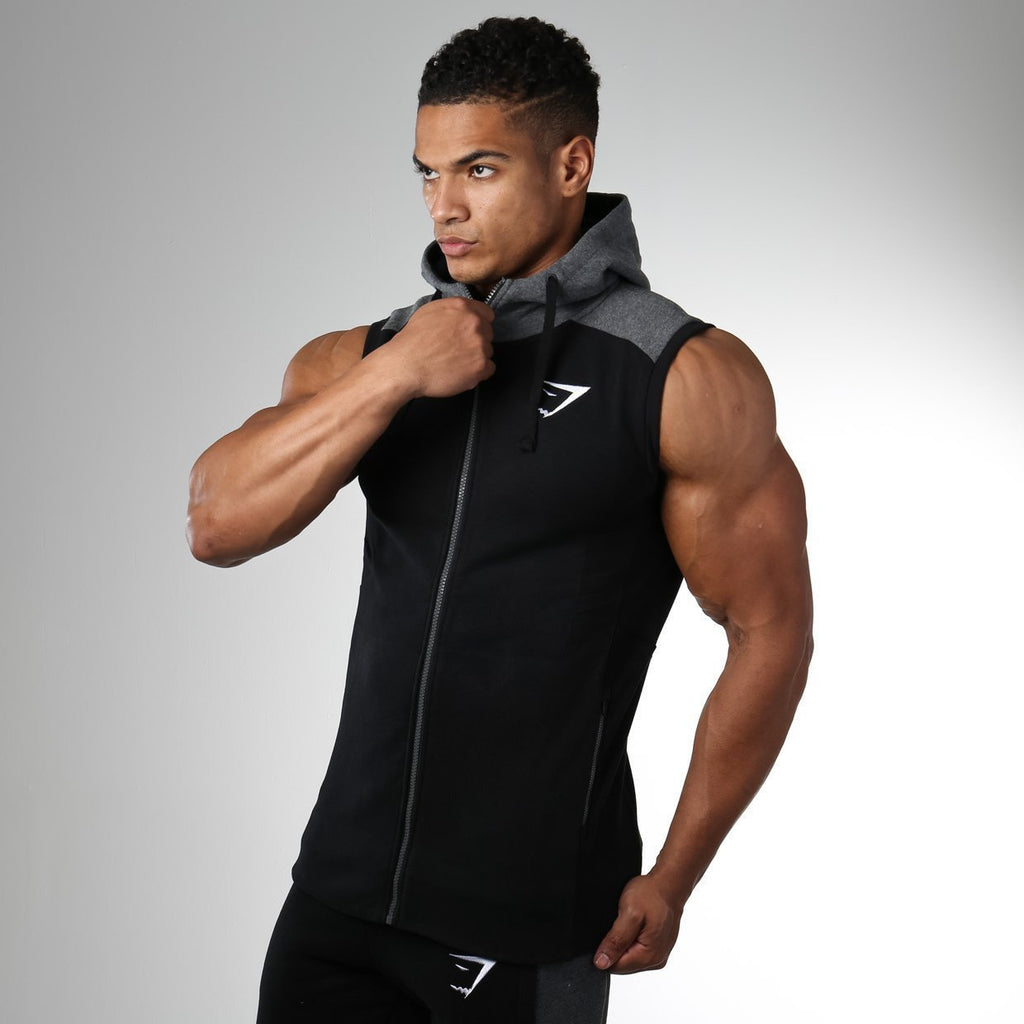 Pioneer Sleeveless Hoodie Gym Hoodie Black Gymshark