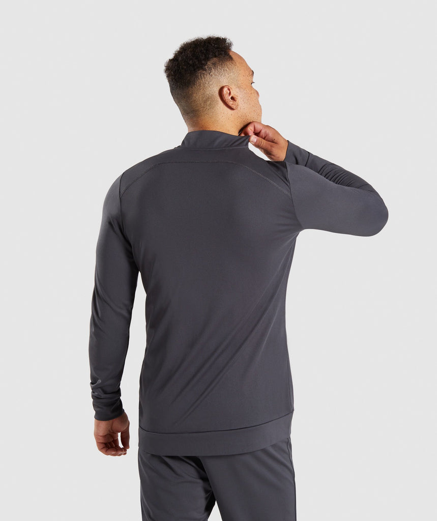 Gymshark Flatlock Track Top Charcoal Gymshark
