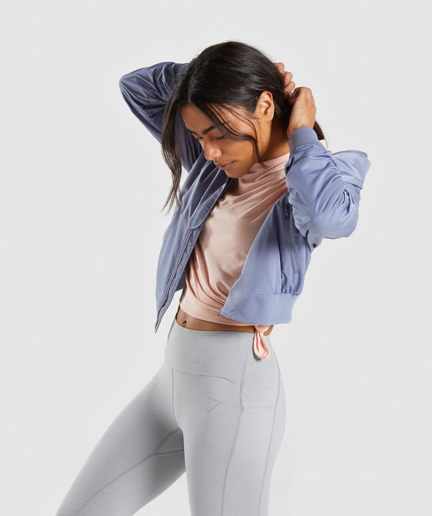Gymshark Lo Bomber Jacket Steel Blue Gymshark