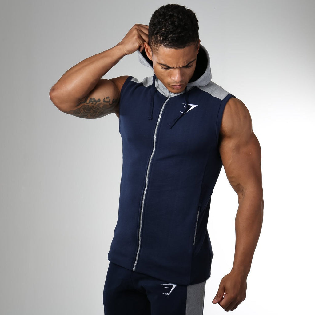Pioneer Sleeveless Hoodie Gym Hoodie Sapphire Blue Gymshark