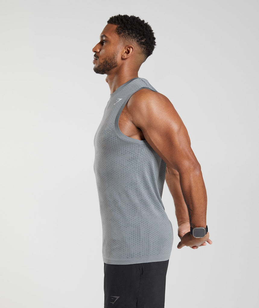 Gymshark Sport Seamless Tank - Drift Grey/Evening Blue | Gymshark